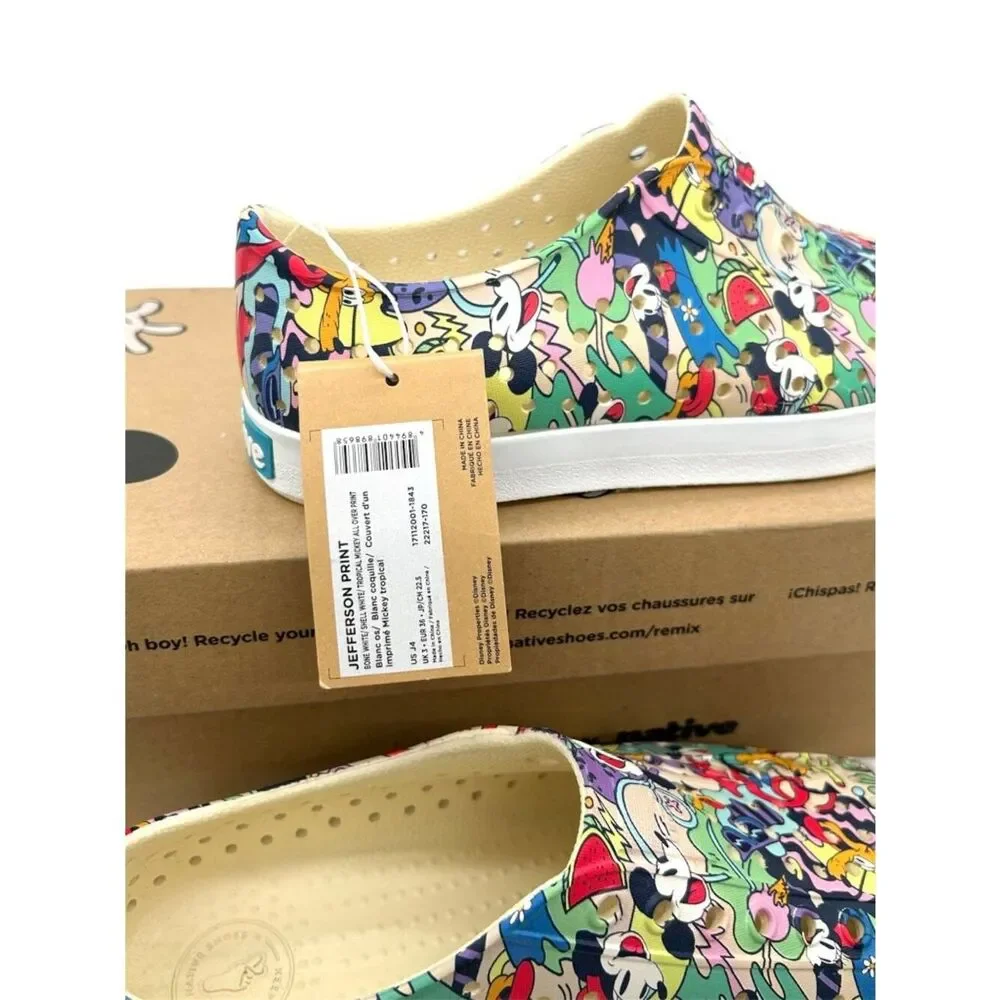 Native Kids X Disney Tropical Mickey Print Kids J4 Jefferson Slip On Shoe